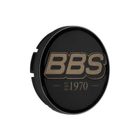 BBS 2D Nabendeckel Geprägt Schwarz mit Logo Bronze Set (4 Stück)