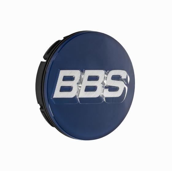 BBS 3D Nabendeckel Blau mit Logo silber/chrome Set (4 Stück)