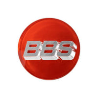 BBS 3D Nabendeckel Rot mit Logo Silber/Chrome Set (4 Stück)