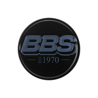 BBS 2D Nabendeckel Geprägt Schwarz mit Logo Indigo Blue Set (4 Stück)