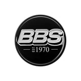 BBS 2D Nabendeckel Geprägt Schwarz mit Logo Platinum/Silber Set (4 Stück)