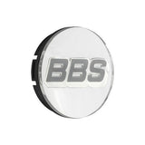 BBS 3D Nabendeckel Chrom mit Logo Grau/Weiß Set (4 Stück)