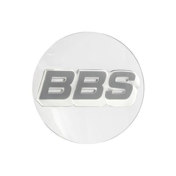 BBS 3D Rotation Nabendeckel Chrome mit Logo Grau/weiss Set (4 Stück)