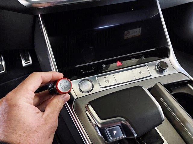 Audi A6 4k C8 start button red