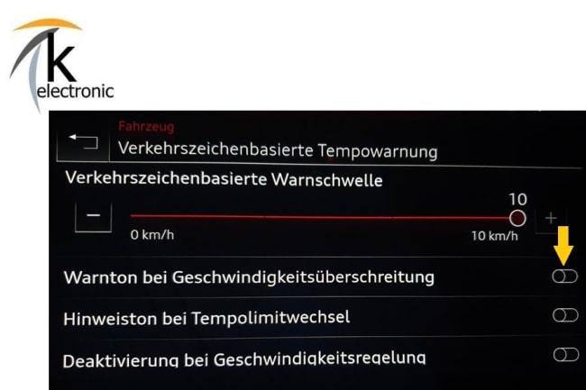 AUDI A8 4N Tempolimit Warnton Memory-Funktion | Intelligent Speed Assistance Speicherfunktion