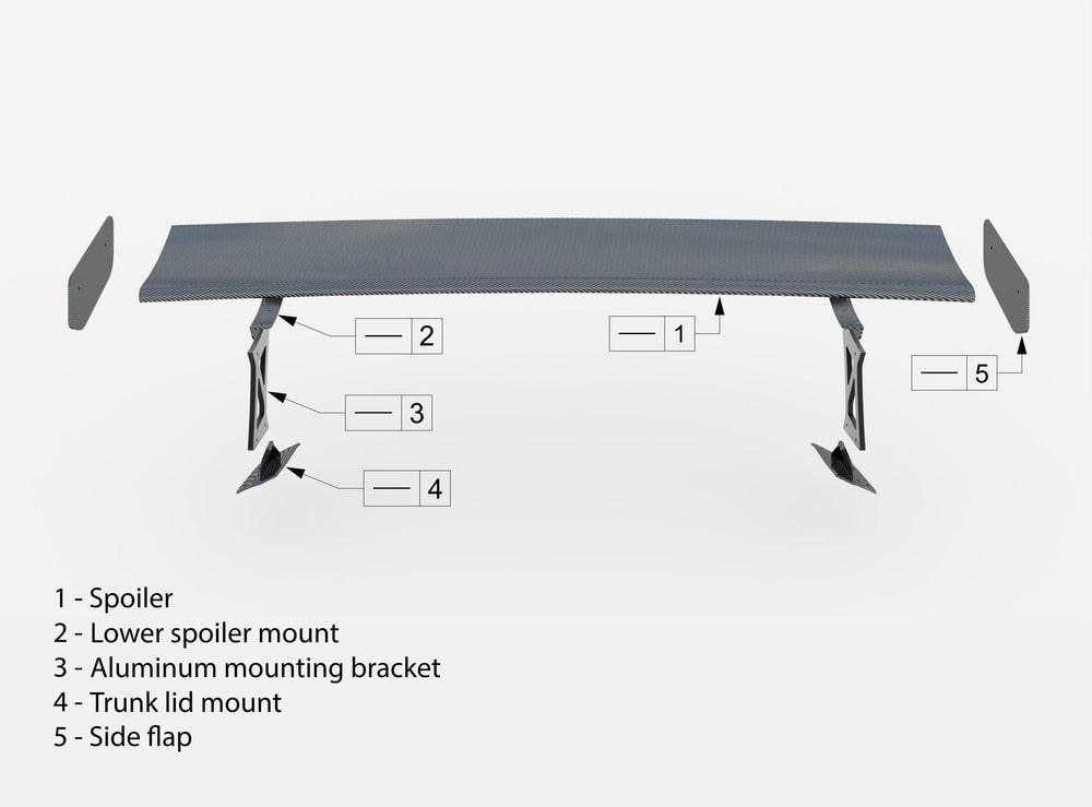 Carbon Heckspoiler mit Aufnahme Innen und LED-Licht für BMW M4 G82 von Maxton Design