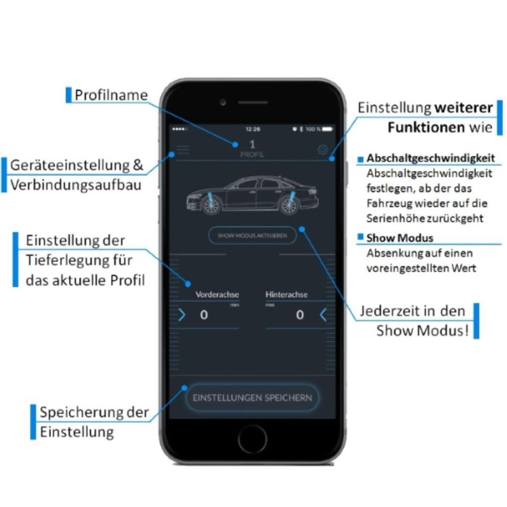 Tieferlegungsmodul für Mercedes GLC X254 C254 Airmatic mit App Steuerung