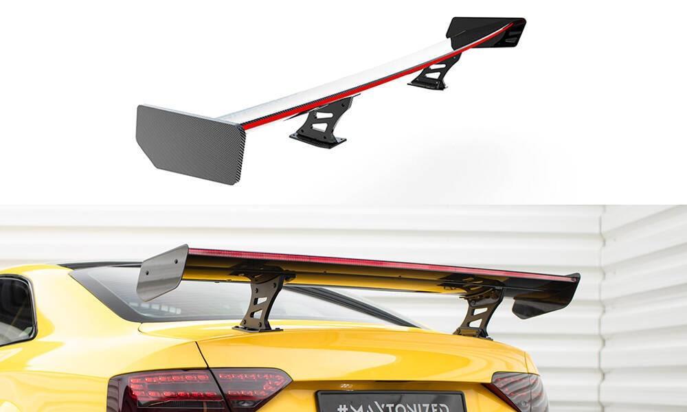 Carbon Heckspoiler Swan Neck mit LED-Licht für Audi A5 Coupe 8T von Maxton Design