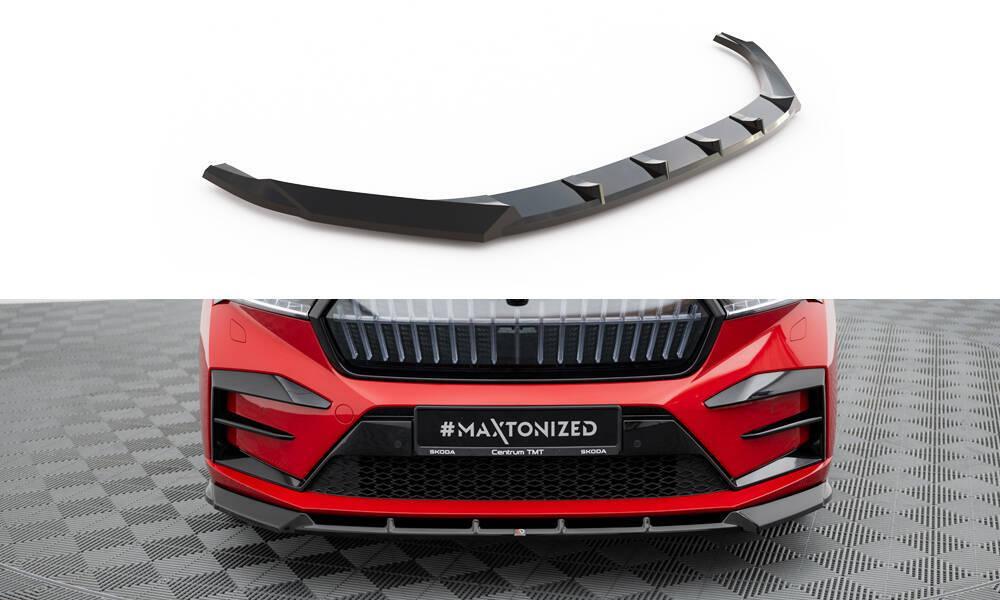 Front Lippe / Front Splitter / Frontansatz für Skoda Enyaq Coupe IV RS von Maxton Design