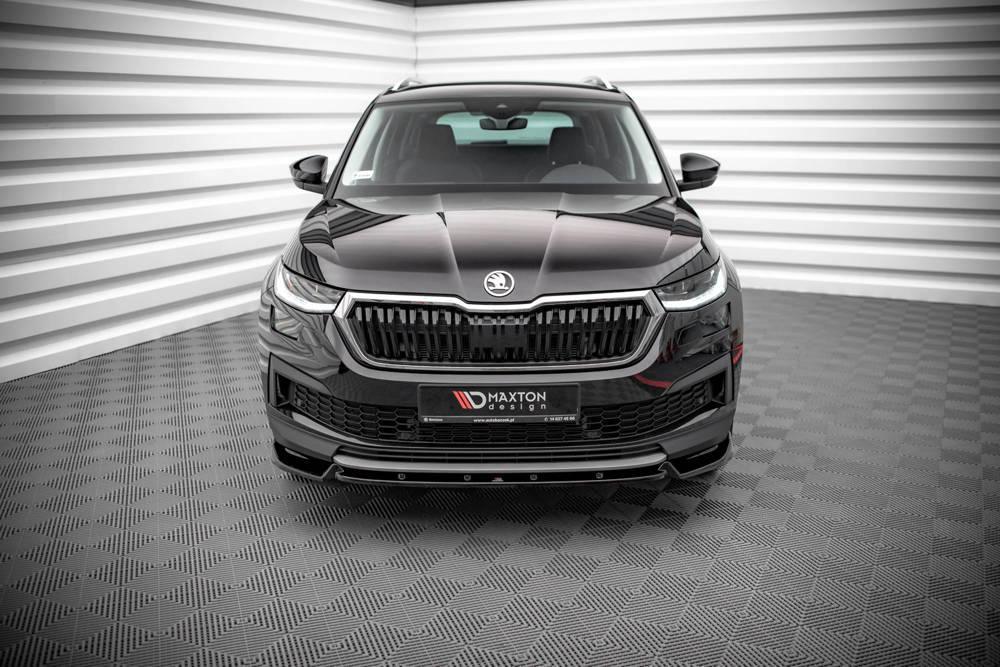 Front Lippe / Front Splitter / Frontansatz V.2 für Skoda Kodiaq Sportline NS7 Facelift von Maxton Design