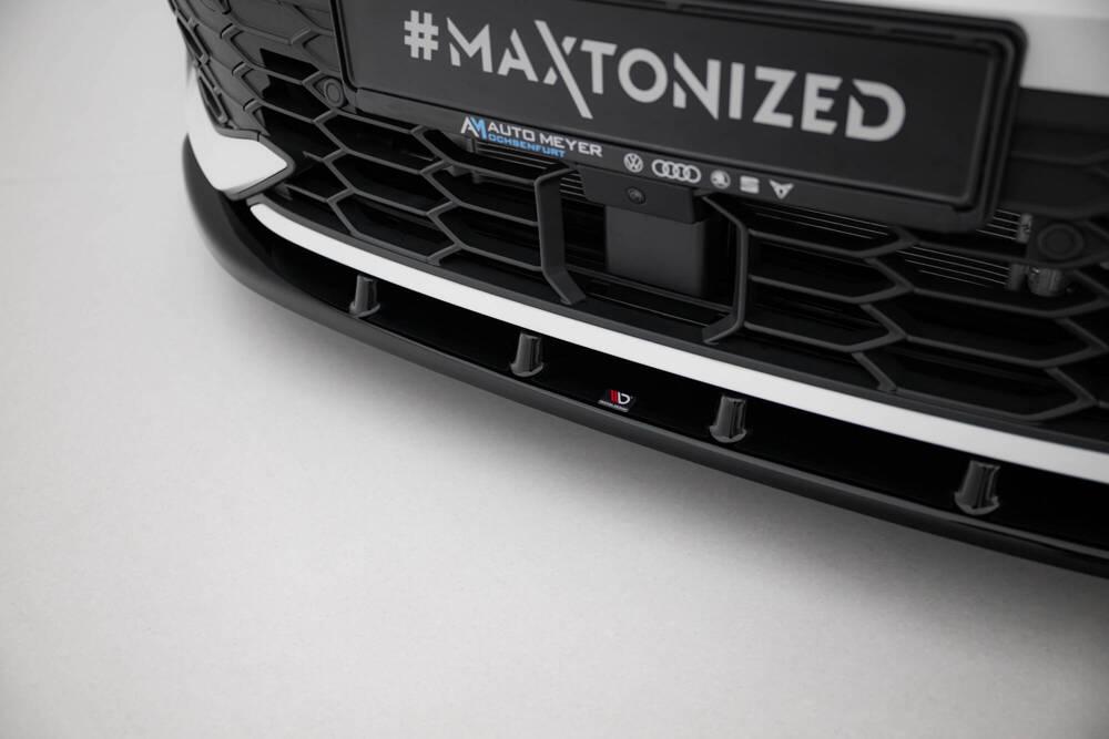 Front Lippe / Front Splitter / Frontansatz Street Pro mit Flaps für VW Golf 8 R-Line Facelift von Maxton Design