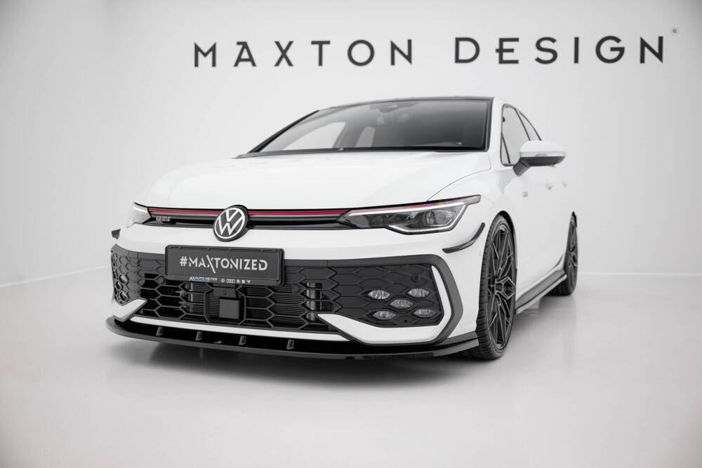 Front Lippe / Front Splitter / Frontansatz Street Pro mit Flaps für VW Golf 8 R-Line Facelift von Maxton Design