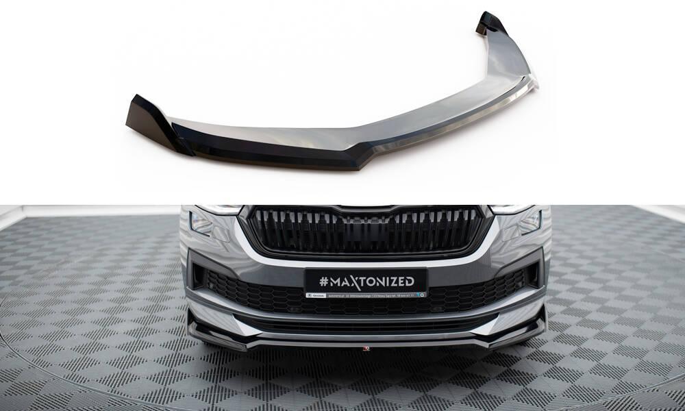 Front Lippe / Front Splitter / Frontansatz V.2 für Skoda Kodiaq Sportline NS7 Facelift von Maxton Design