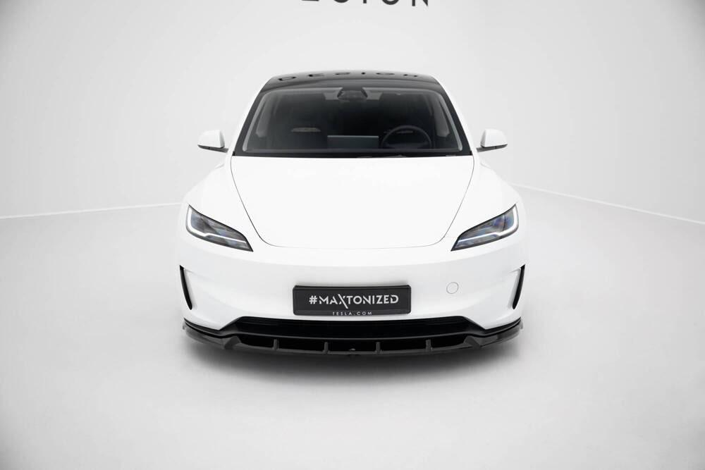 Front Lippe / Front Splitter / Frontansatz V.2 für Tesla Model 3 Performance MK1 Facelift von Maxton Design