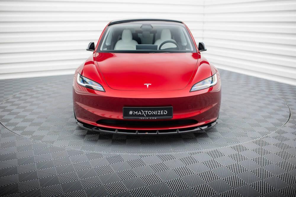 Front Lippe / Front Splitter / Frontansatz V.2 für Tesla Model 3 Project Highland (Facelift) von Maxton Design