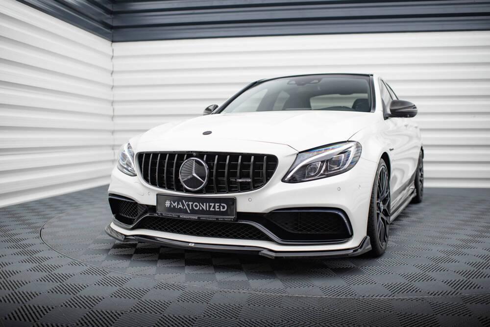 Front Lippe / Front Splitter / Frontansatz V.3 für Mercedes C63 AMG Limousine / T-Modell W205 / S205 von Maxton Design