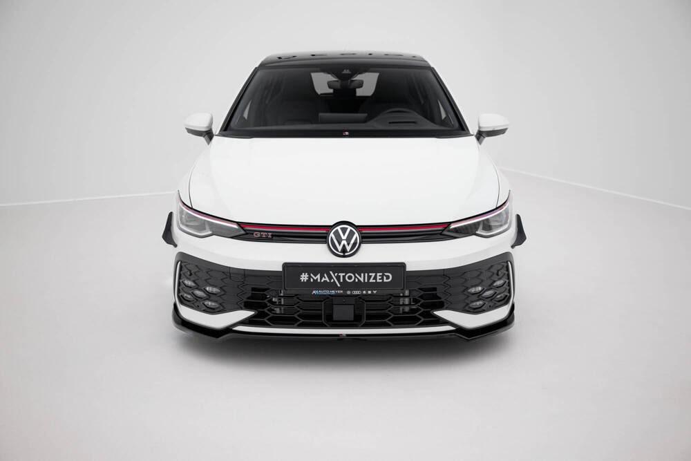 Front Lippe / Front Splitter / Frontansatz V.2 mit Flaps für VW Golf 8 GTI / GTE Facelift von Maxton Design