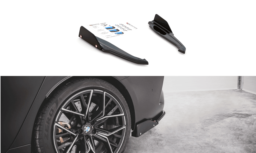 Seitliche Heck Diffusor Erweiterung V.1 mit Flaps für BMW M8 Grand Coupe F93 von Maxton Design