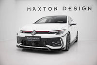 Front Lippe / Front Splitter / Frontansatz V.2 mit Flaps für VW Golf 8 GTI / GTE Facelift von Maxton Design