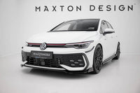 Front Lippe / Front Splitter / Frontansatz V.3 mit Flaps für VW Golf 8 GTI / GTE Facelift von Maxton Design