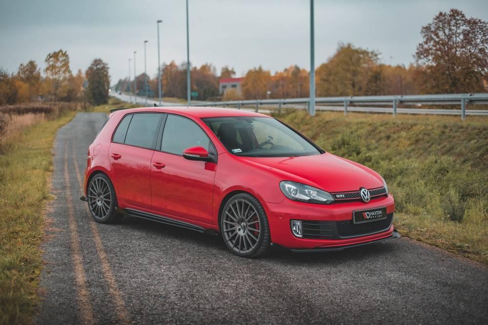 Seitenschweller Erweiterung Racing mit Flaps für VW Golf 6 GTI von Maxton Design