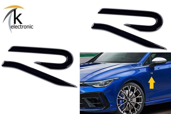 VW Golf 8 2x R Emblem schwarz für Türe links + rechts | Facelift ab 2024