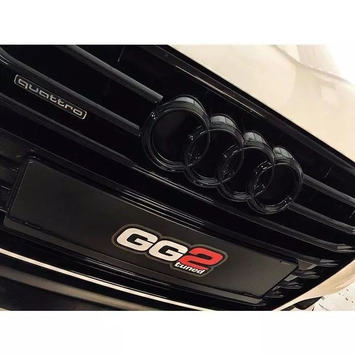 Kohlefaser Schwarz Vorne & Hinten Abzeichen Emblem Set für Audi A1 A3 A4 A5  S3 A6 Q3 Ringe - .de