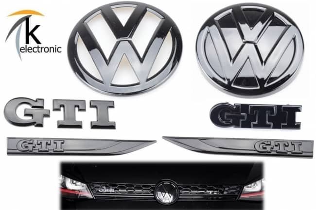 VW Golf 7 VII Facelift Front & Heck Emblem Schwarz Black Zeichen