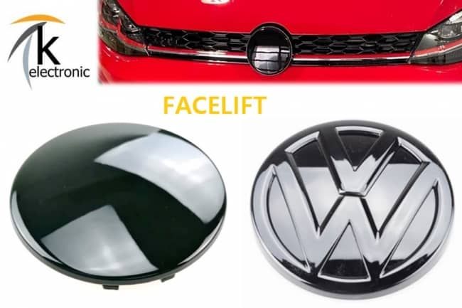 VW Golf 7 5G GTI Facelift schwarze Zeichen vorne + hinten + Seite